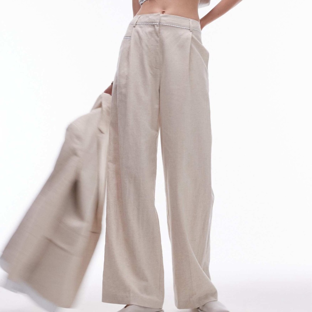 Topshop Linen Cream Blazer and Trousers Set - Picture 5 of 13